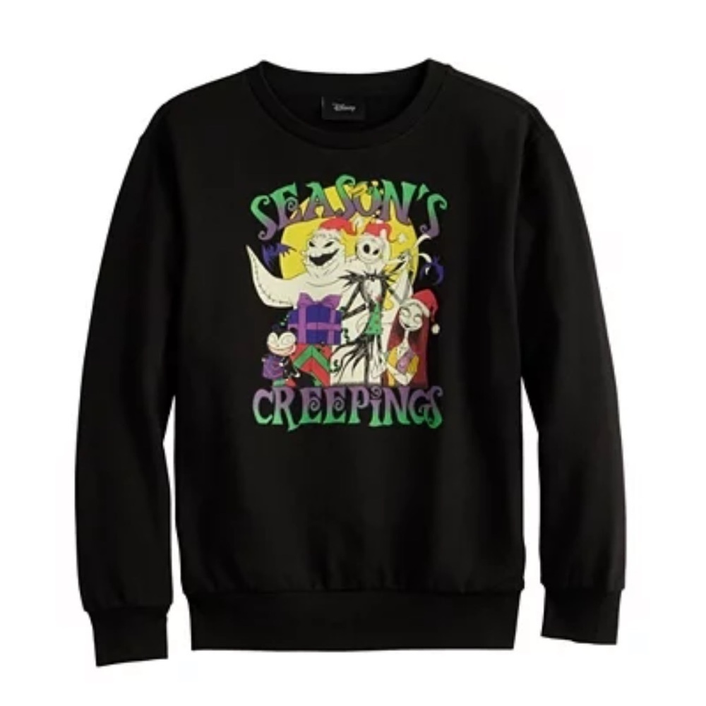 NWT BOYS NIGHTMARE BEFORE CHRISTMAS SWEATER BLACK M L​​​​​​​​​